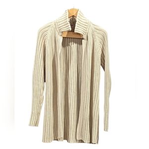 J. Crew Open Knee Length Ribbed Cardigan Sweater Oatmeal